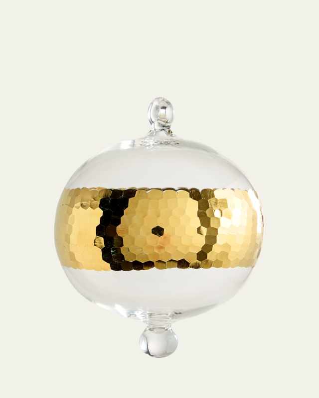 Clear Gold Hammer Dots Christmas Ornament